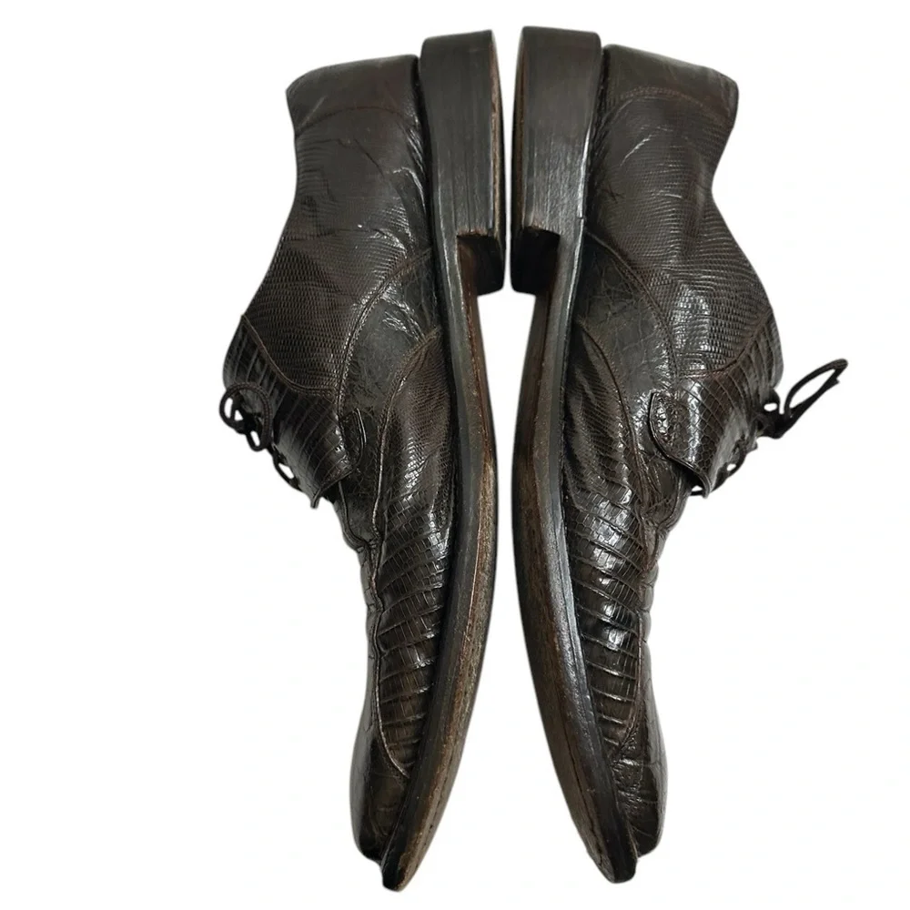Mezlan Platinum Brando Brown Crocodile Mens Shoe Size 10.5